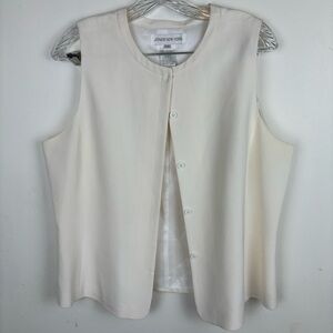 Jones New York Women's Cream Sleeveless Jacket